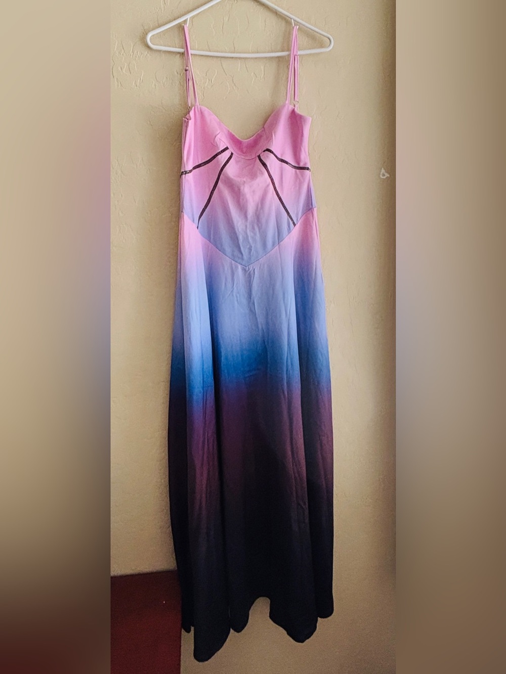 House of CB Purple Ombré Dress Lace Up Maxi Dress Women’s Medium